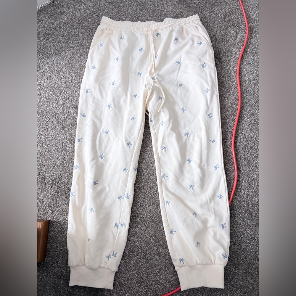 Gilli Cream Joggers with Blue Accents